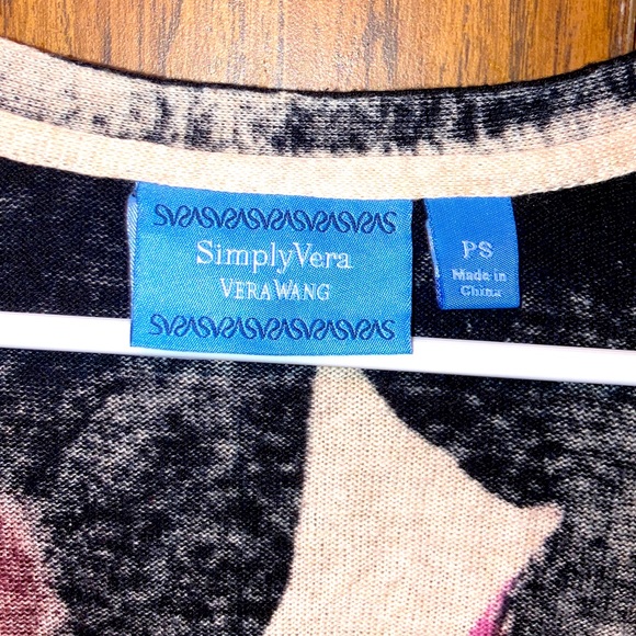 Vera Wang Multicolor Floral Cardigan Lightweight Button Sweater Size Sm Petite - Picture 3 of 3